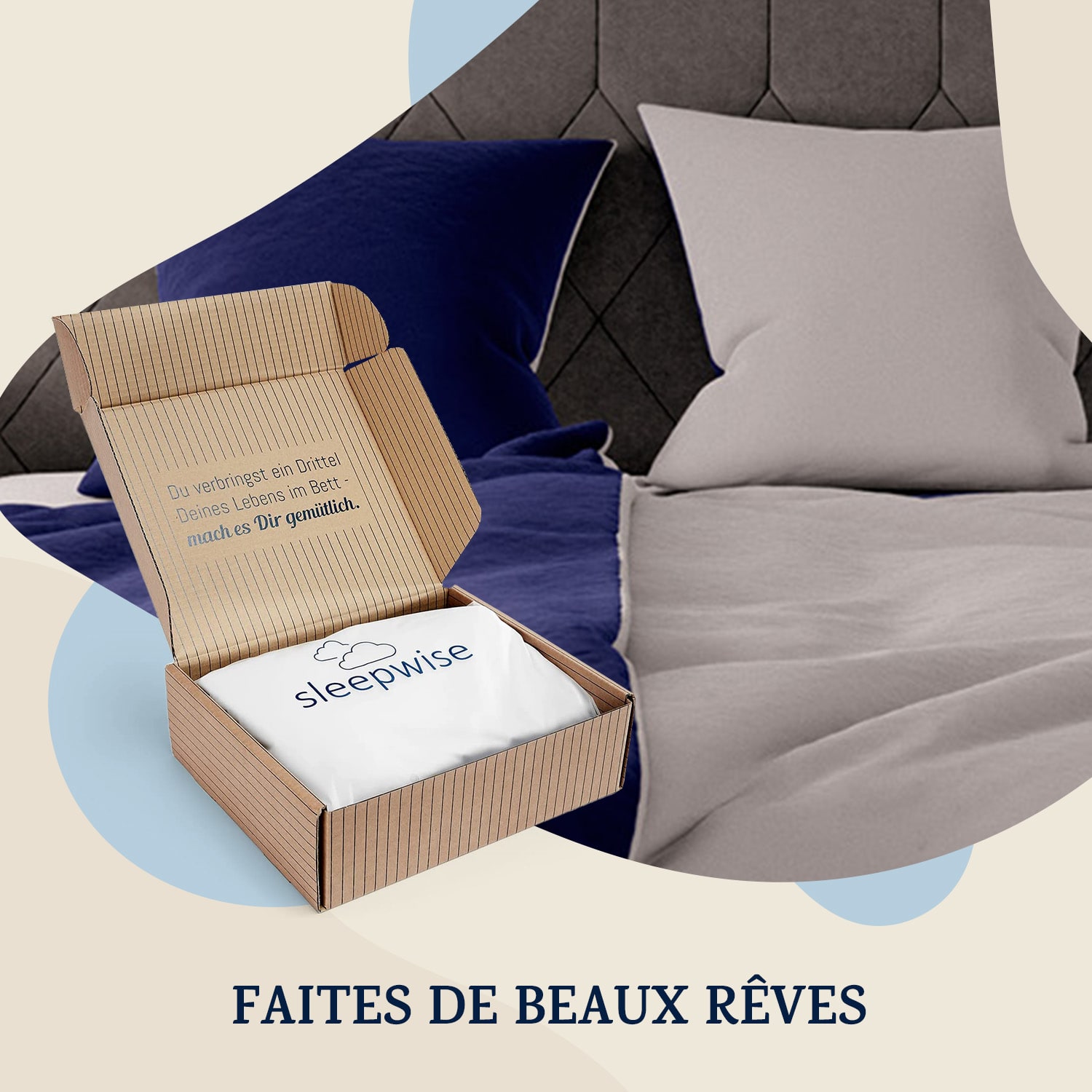 Soft Wonder Edition Parure de lit 240 x 220 cm microfibre Bleu Océan