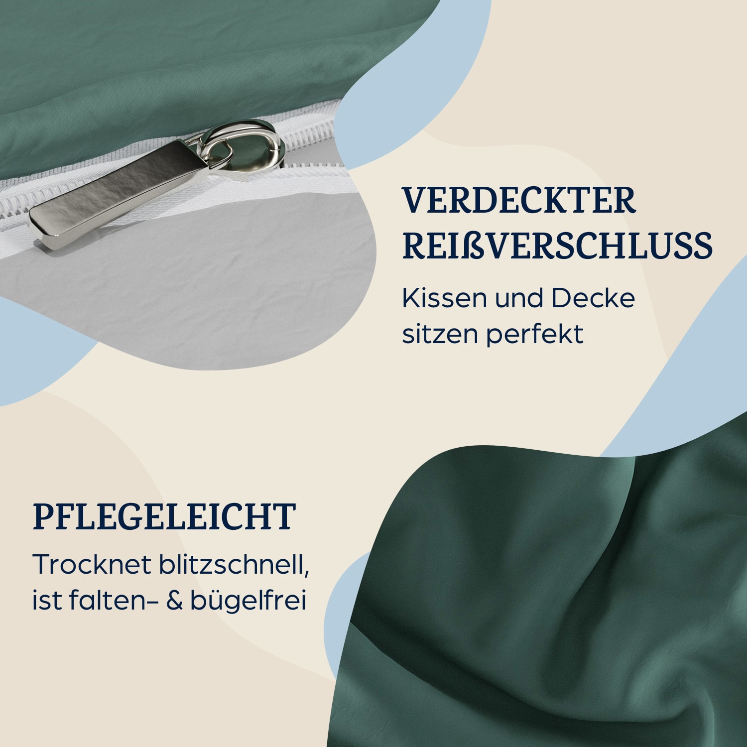 Soft Wonder-Edition Bettwäsche 200x200 cm Mikrofaser Blattgrün