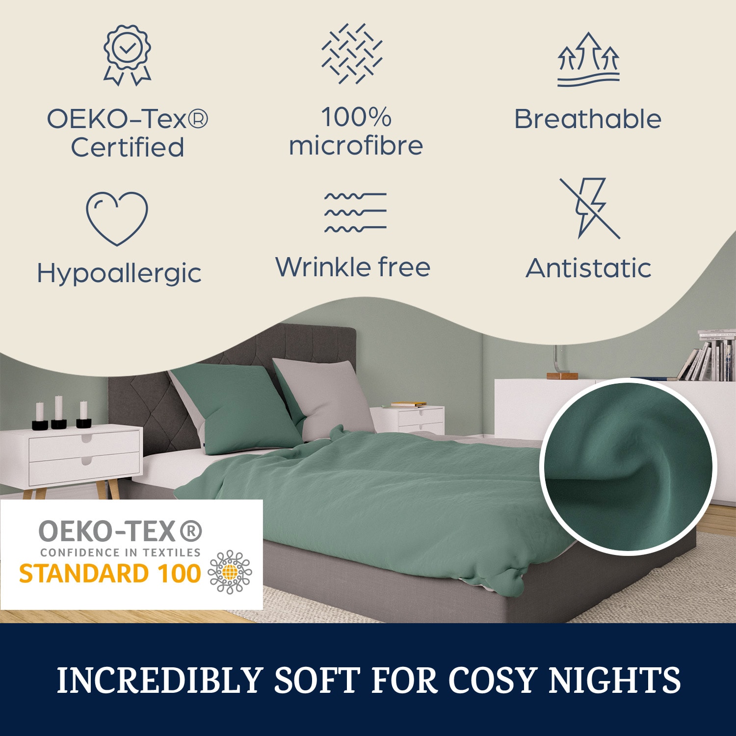 Soft Wonder Edition, ložní prádlo, 240x220 cm, mikrovlákno Zelená listová