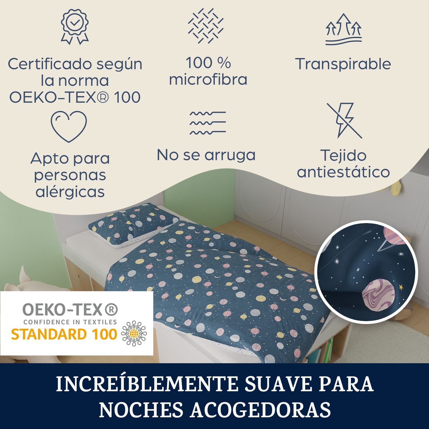 Soft Wonder Kids-Edition Ropa de cama 100 x 135 cm 40 x 60 cm Microfibra transpirable 100 x 135 cm / 40 x 60 cm | planeta