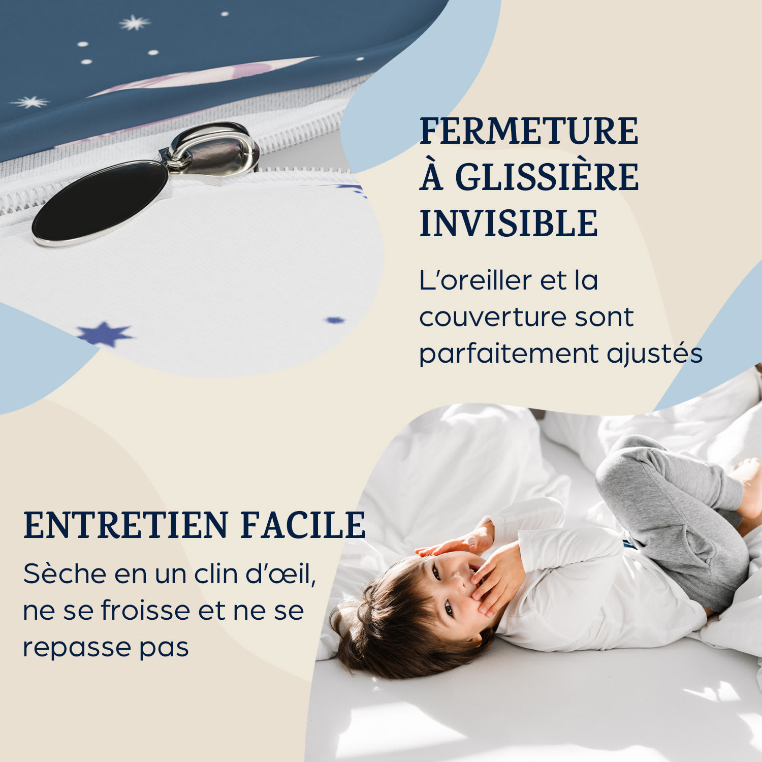 Soft Wonder Kids-Edition Parure de lit 135 x 200 cm 80 x 80 cm microfibre respirante 135 x 200 cm / 80 x 80 cm | planète