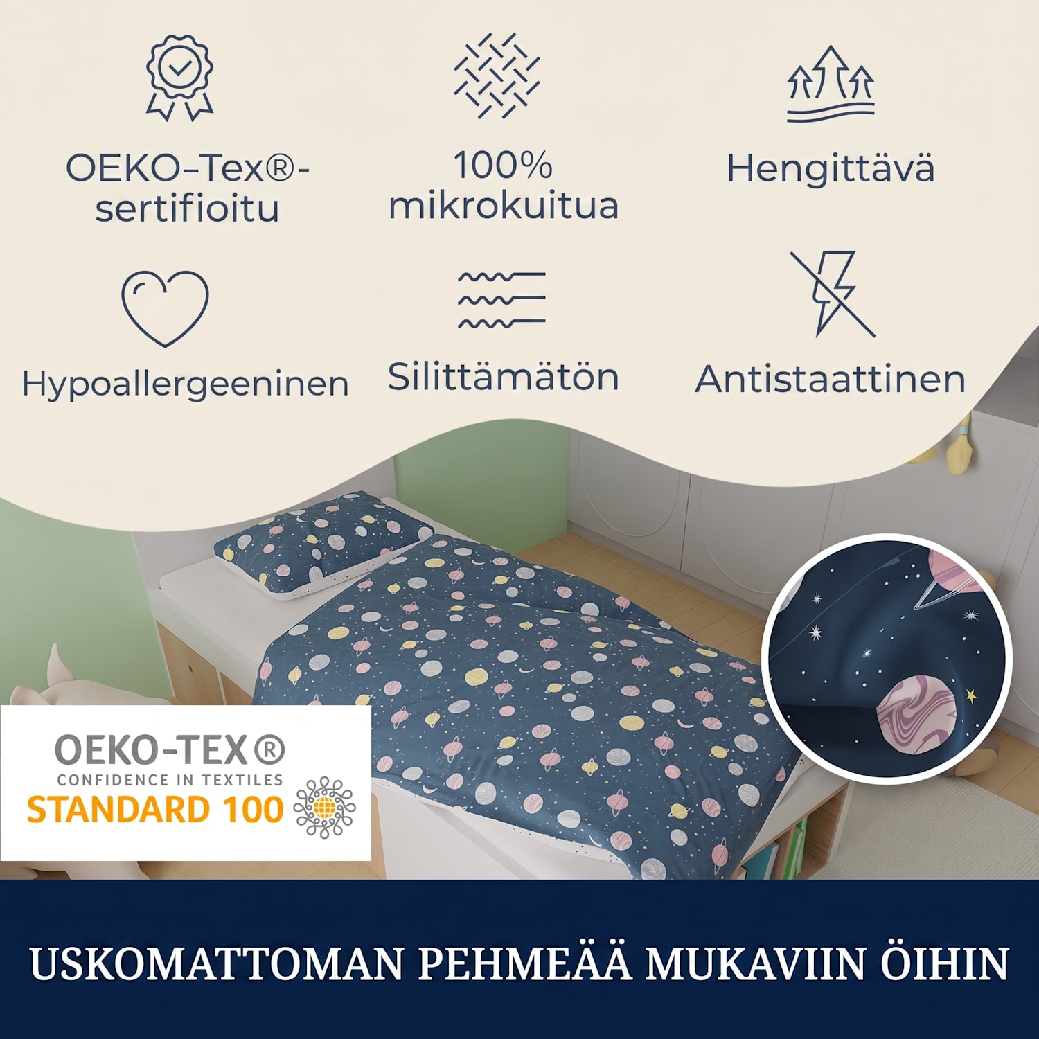 Soft Wonder Kids Edition vuodevaatteet 135 x 200 cm 50 x 75 cm hengittävä mikrokuitu 135 x 200 cm / 50 x 75 cm | Multi
