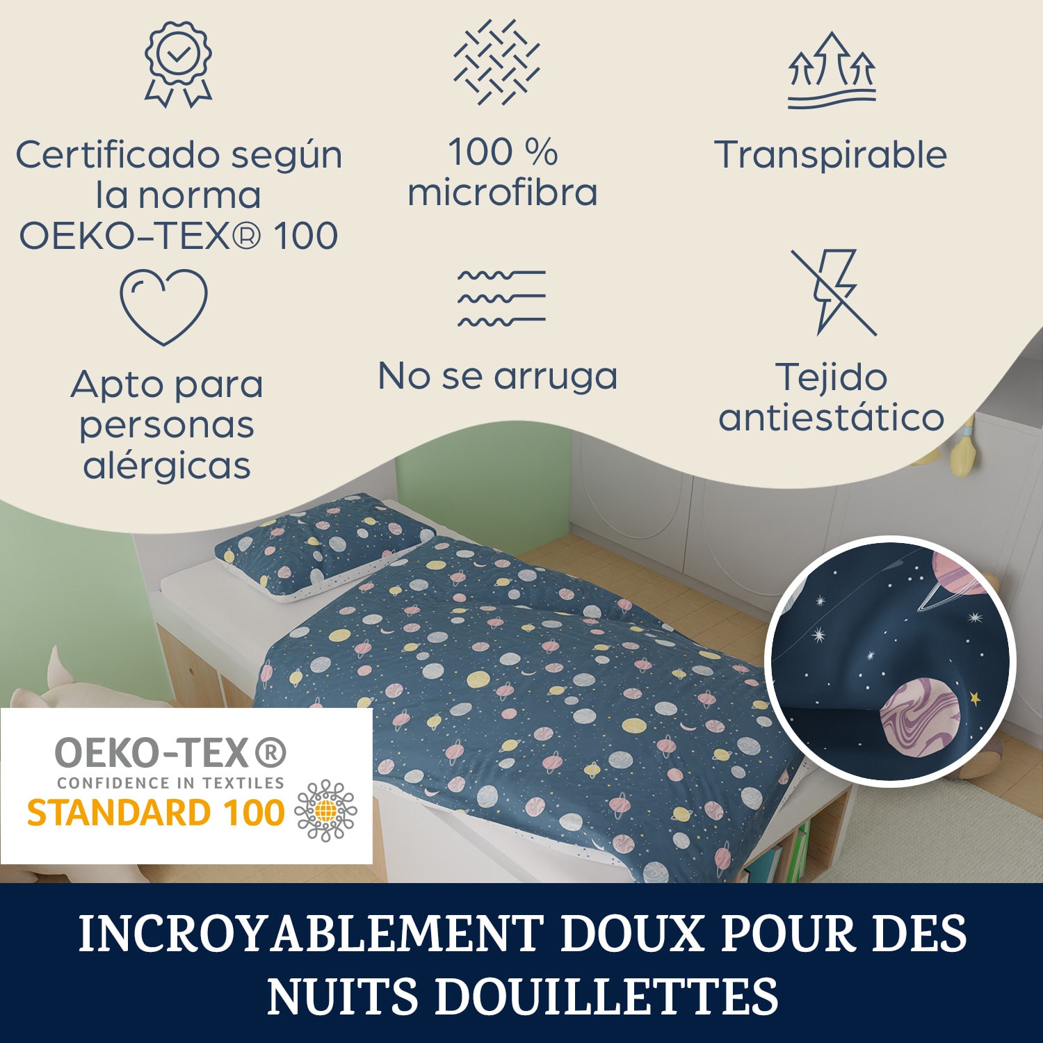 Soft Wonder Kids-Edition beddengoed 135 x 200 cm 50 x 75 cm ademende microvezel 135 x 200 cm / 50 x 75 cm | Multi