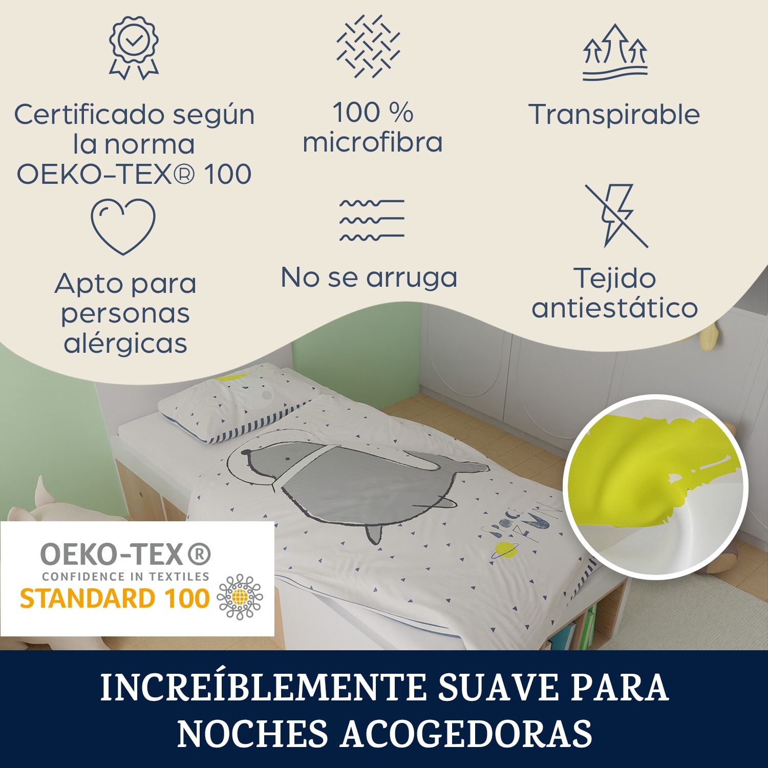 Soft Wonder Kids-Edition Ropa de cama 100 x 135 cm 40 x 60 cm Microfibra transpirable 100 x 135 cm / 40 x 60 cm | Multi