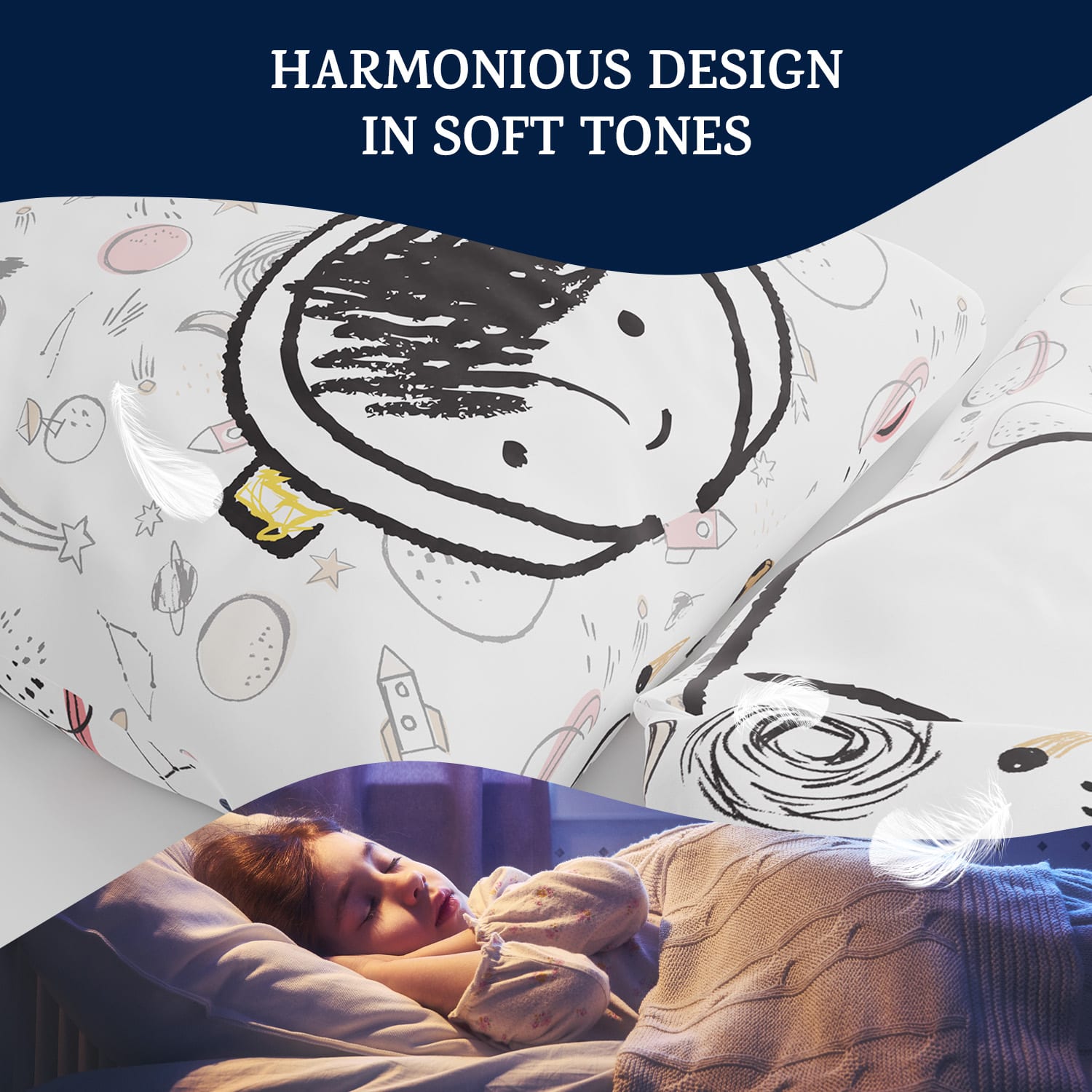 Soft Wonder Kids Edition Bedding 135 x 200 cm 50 x 75 cm breathable microfibre 135 x 200 cm / 50 x 75 cm | astronaut