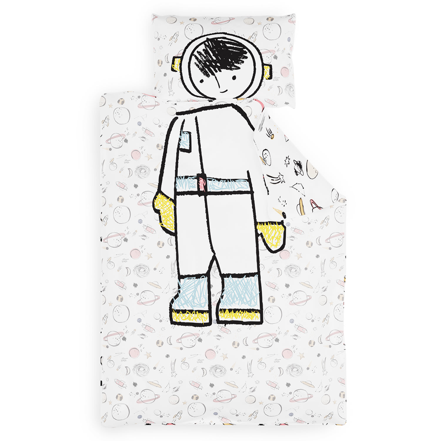 Soft Wonder Kids Edition Bedding 135 x 200 cm 50 x 75 cm breathable microfibre 135 x 200 cm / 50 x 75 cm | astronaut