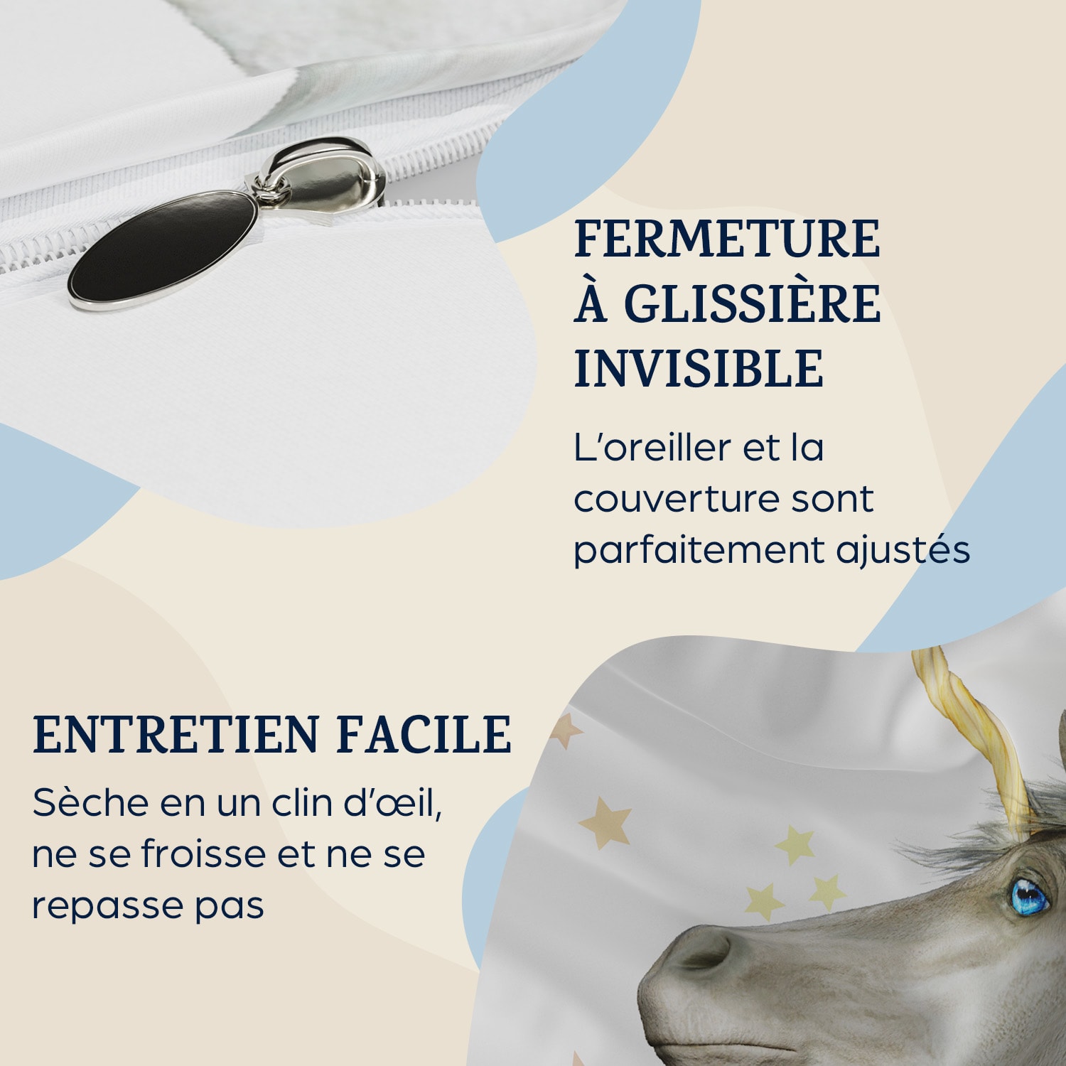 Soft Wonder Kids Edition beddengoed 100 x 135 cm 40 x 60 cm ademende microvezel 100 x 135 cm / 40 x 60 cm | Unicorn