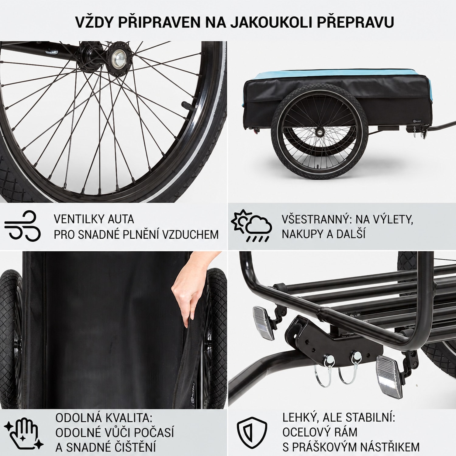 Companion, nákladní přívěs, L, 40 kg/50 litrů, přívěs na kolo, ruční vozík, 16 velké | Sportovní modrá