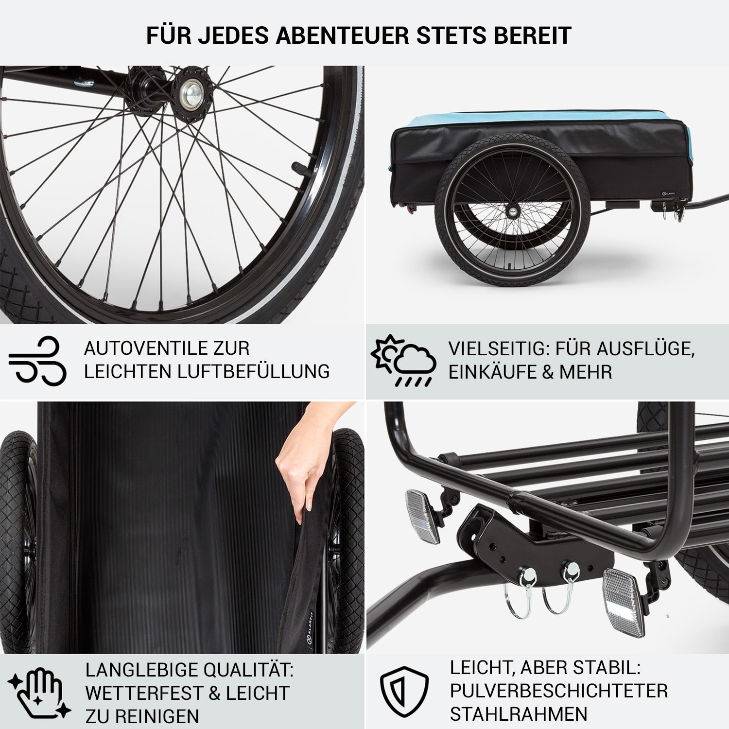 Companion Lastenanhänger L 40kg / 50Ltr Fahrradanhänger Handwagen 16 L | Sports Blue