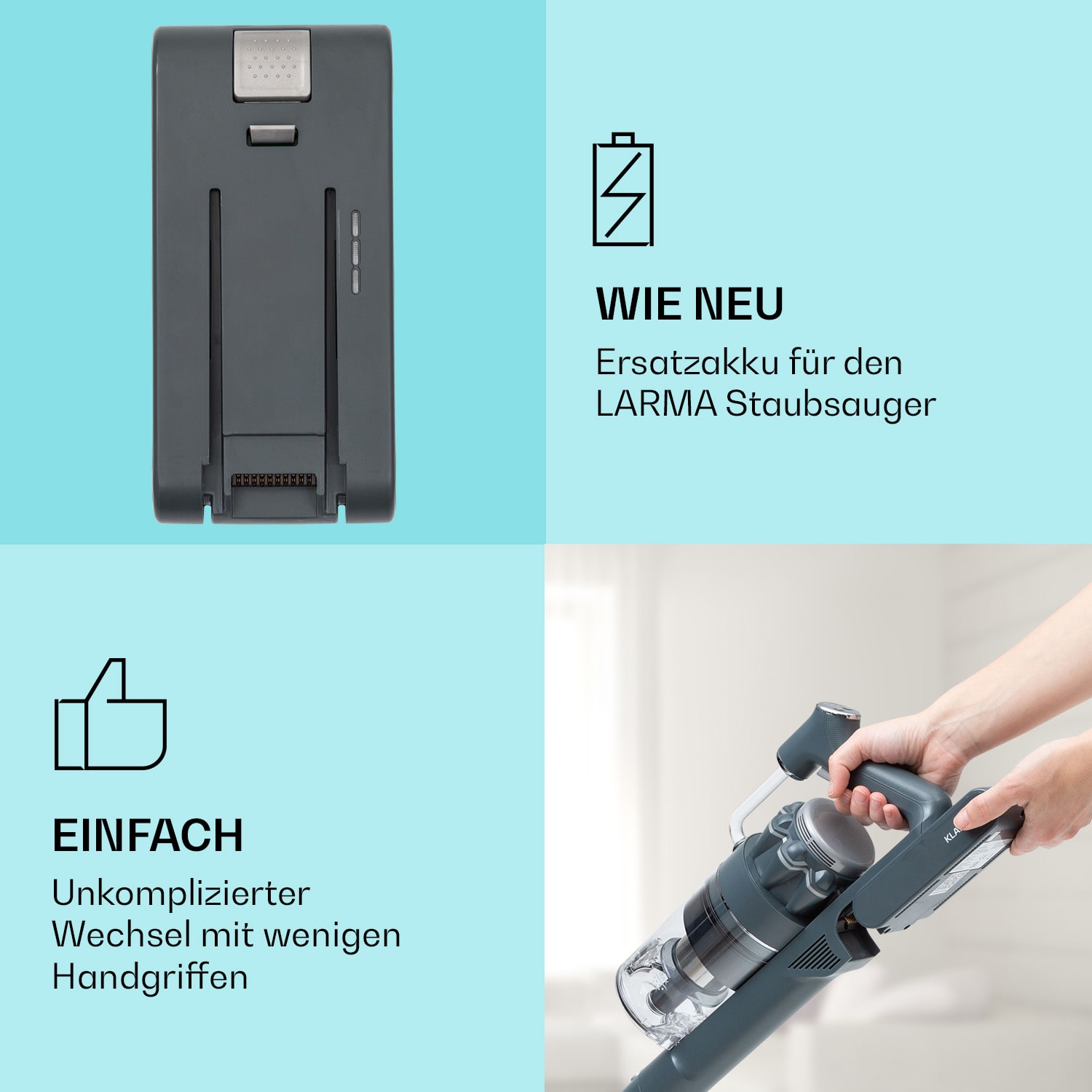 LARMA Staubsauger Ersatzakku 25,9V/2200 mAh Anthrazit