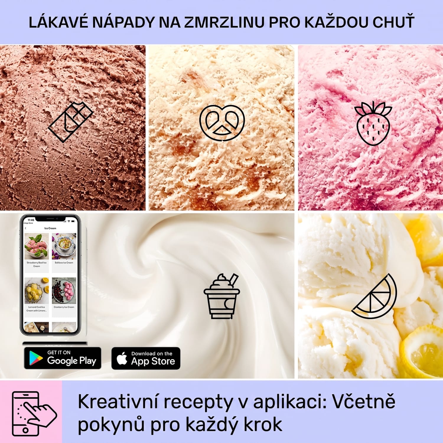 Dolce Bacio Smart, zmrzlinovač, jogurtovač, 2 l, kompresor, WiFi, dotykový displej, nerezová ocel Ano