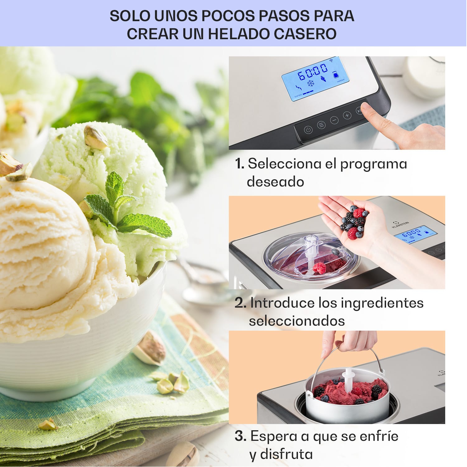 Heladera Inteligente Dolce Bacio Heladera de Yogur Compresor 2 litros Wifi Digital Acero inoxidable 