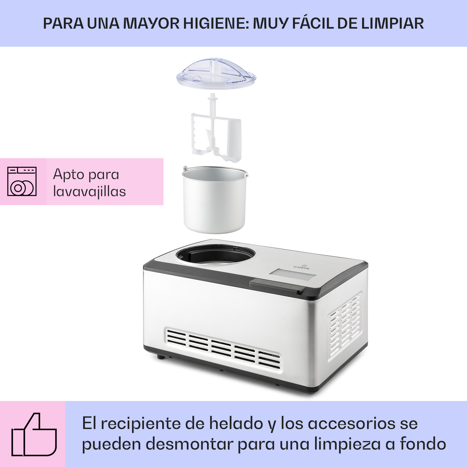 Heladera Inteligente Dolce Bacio Heladera de Yogur Compresor 2 litros Wifi Digital Acero inoxidable 