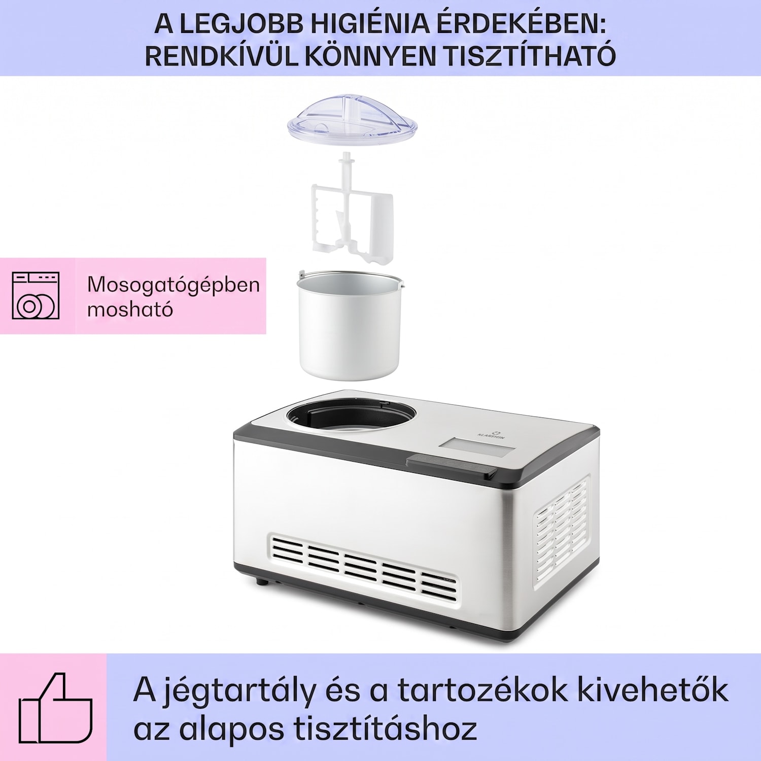 Dolce Bacio Smart, fagylaltgép és joghurtkészítő, kompresszor, 2 L, WiFi, érintőképernyő, rozsdamentes acél Igen