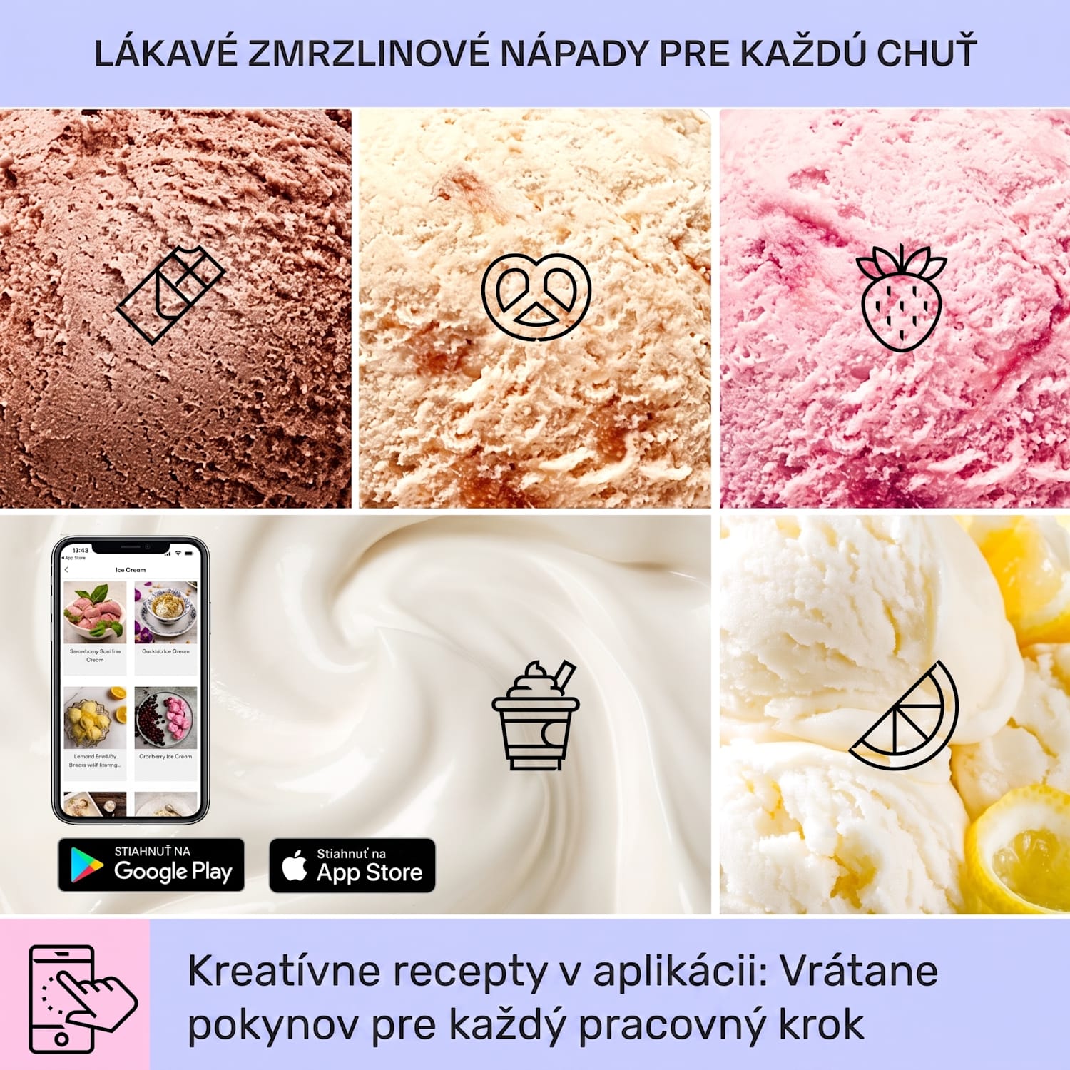 Dolce Bacio Smart, zmrzlinovač a jogurtovač, kompresor, 2 l, Wi-Fi, dotykový displej, nehrdzavejúca oceľ 