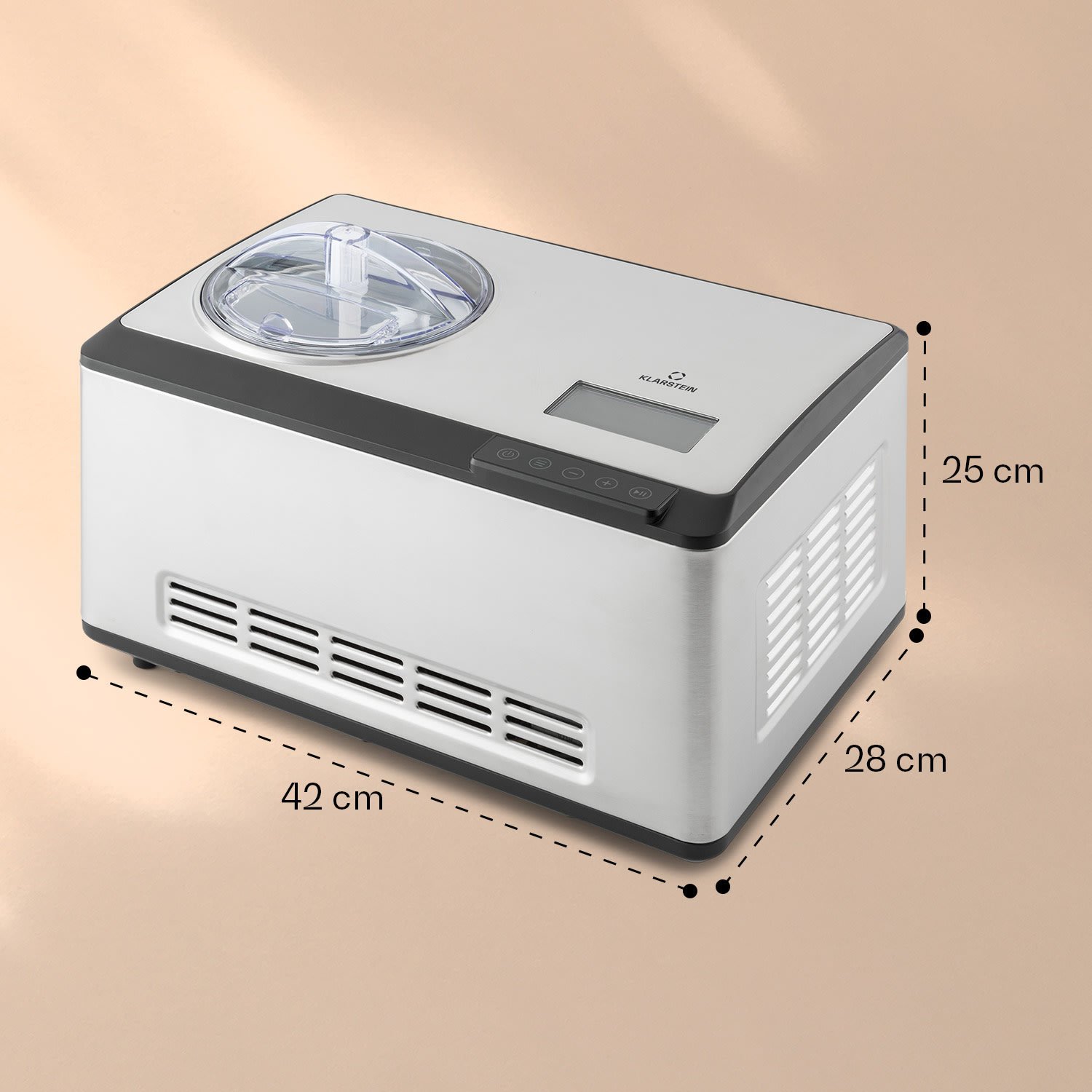 Dolce Bacio Smart, aparat za sladoled, aparat za jogurt, kompresor, 2 litre, WiFi, zaslon osjetljiv na dodir, nehrđajući čelik 