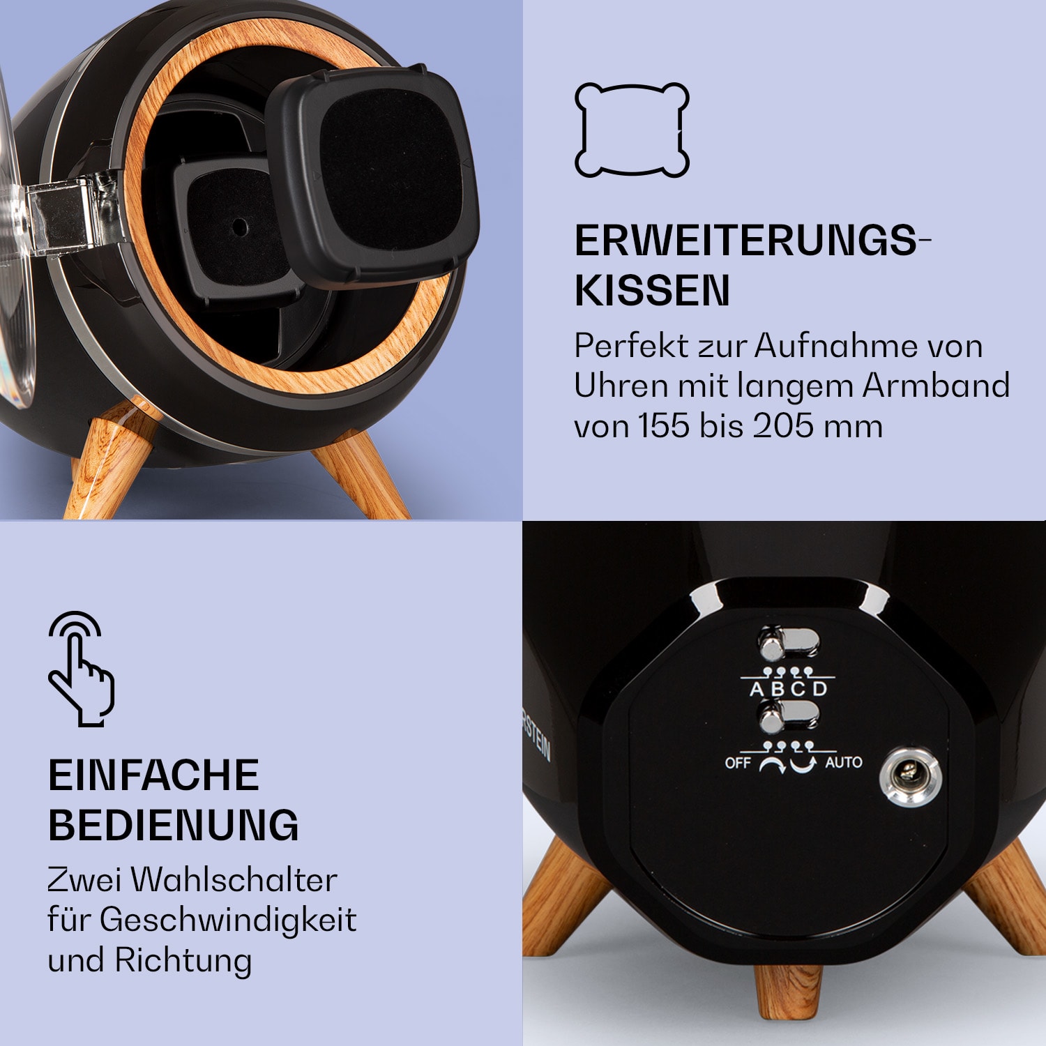 Sindelfingen Portaorologi rotante Destra-Sinistra 1 Orologio Nero 