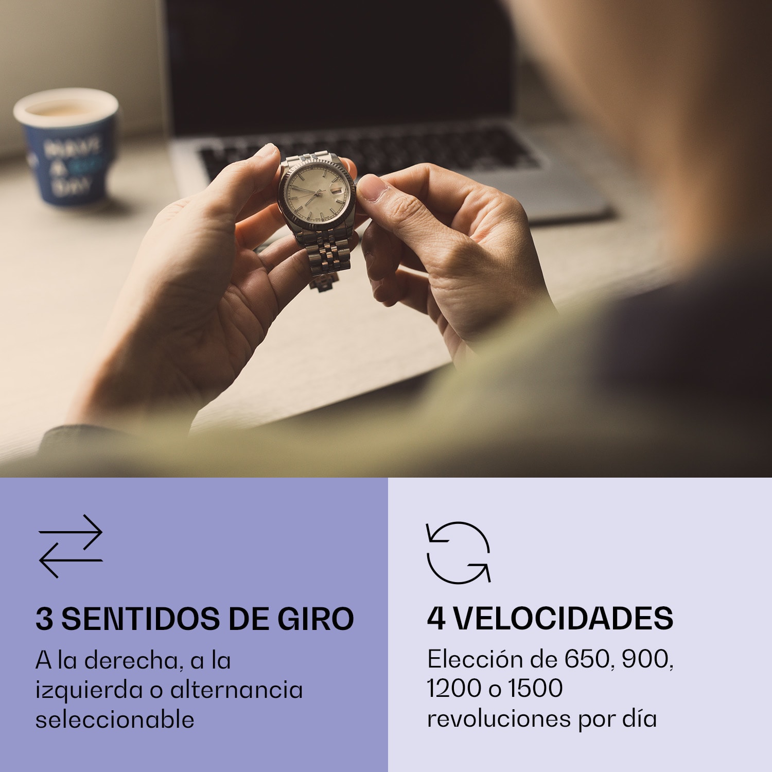 Sindelfingen Estuche para 1 reloj con rotación hacia la derecha e izquierda negro 