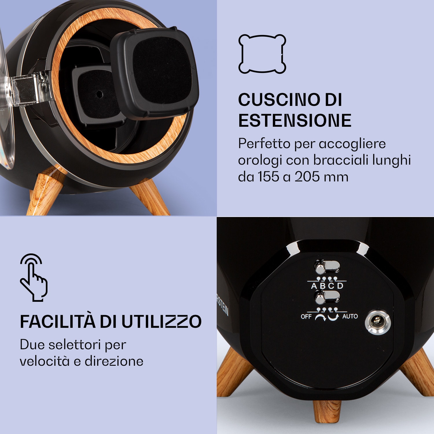 Sindelfingen Portaorologi rotante Destra-Sinistra 1 Orologio Nero Nero | Marrone