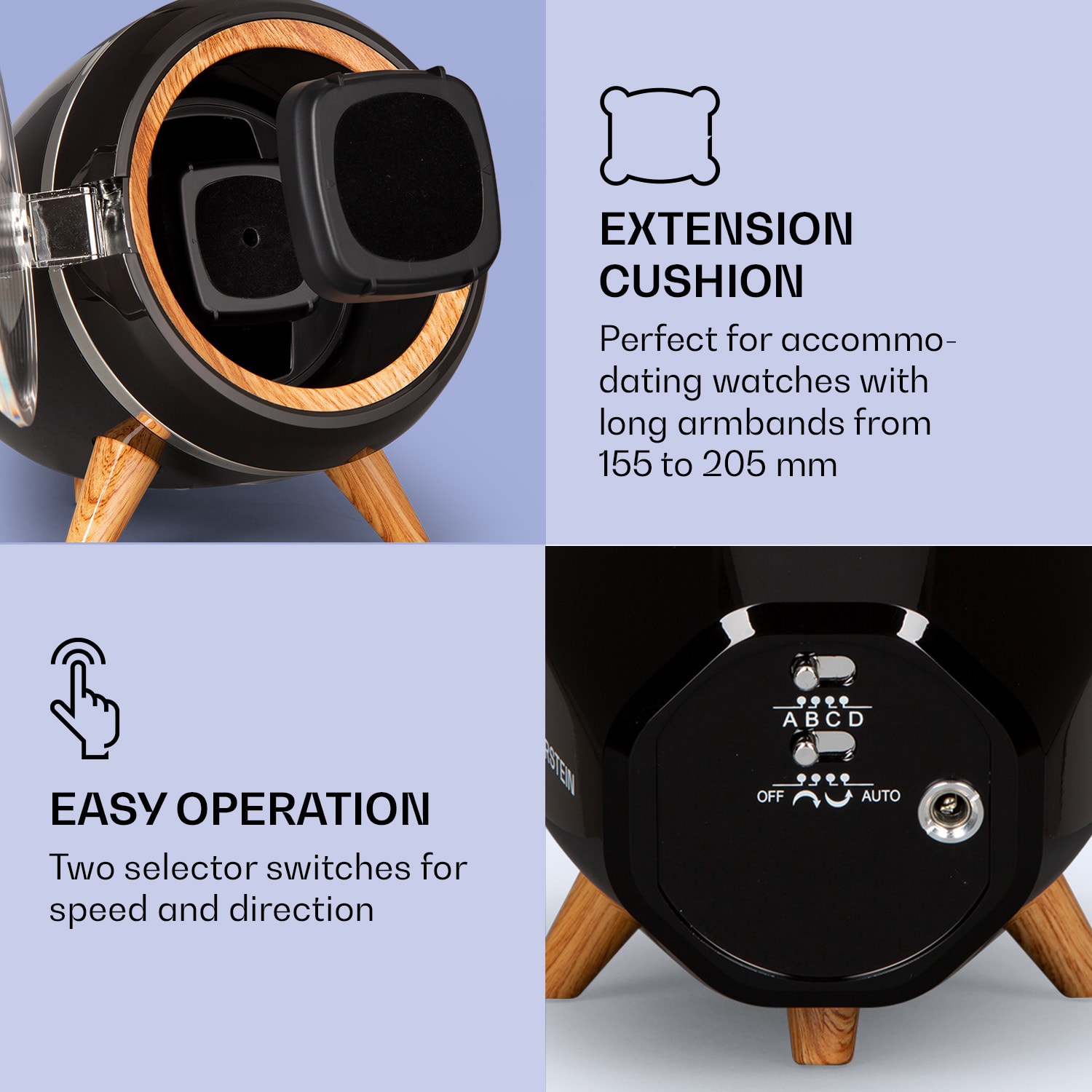 Sindelfingen, naťahovač na hodinky, chod vľavo-vpravo, 1 hodinky Čierna | Hnedá