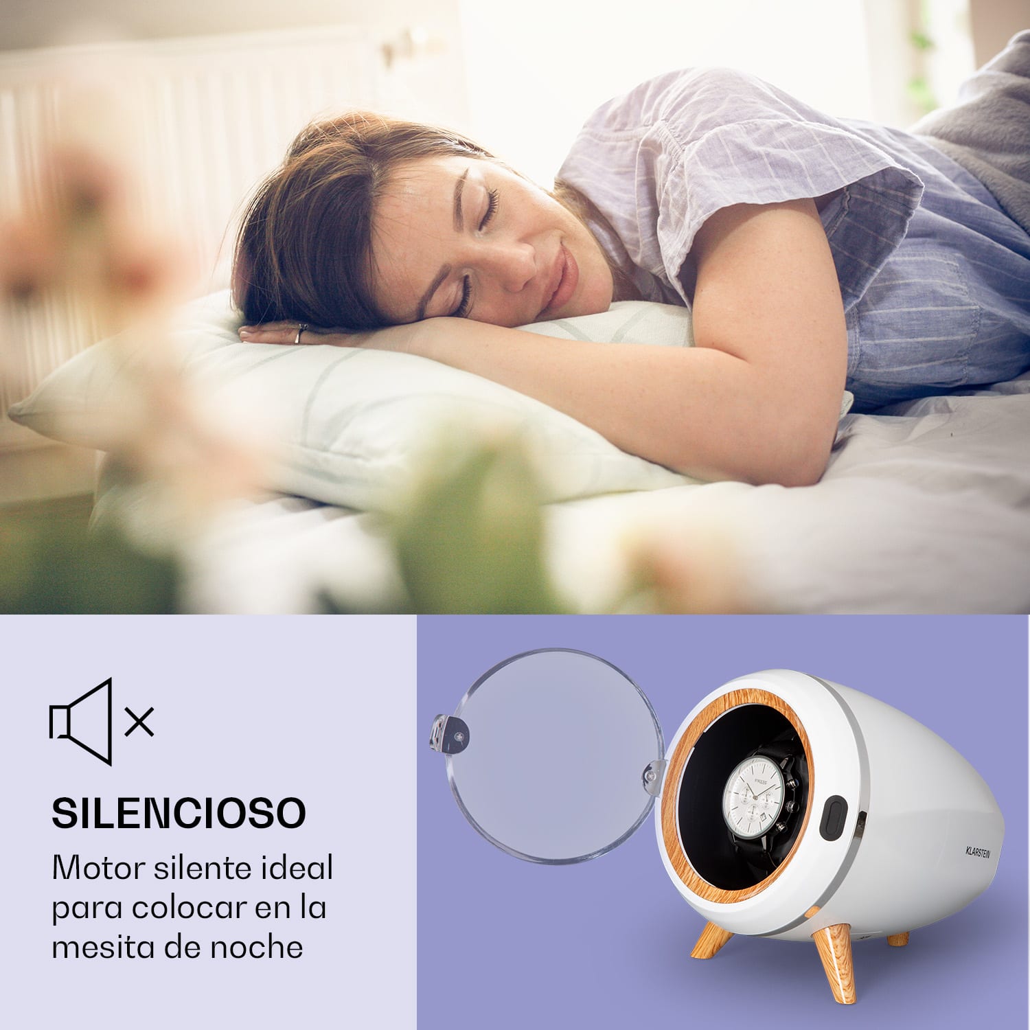 Sindelfingen Estuche para 1 reloj con rotación hacia la derecha e izquierda negro 