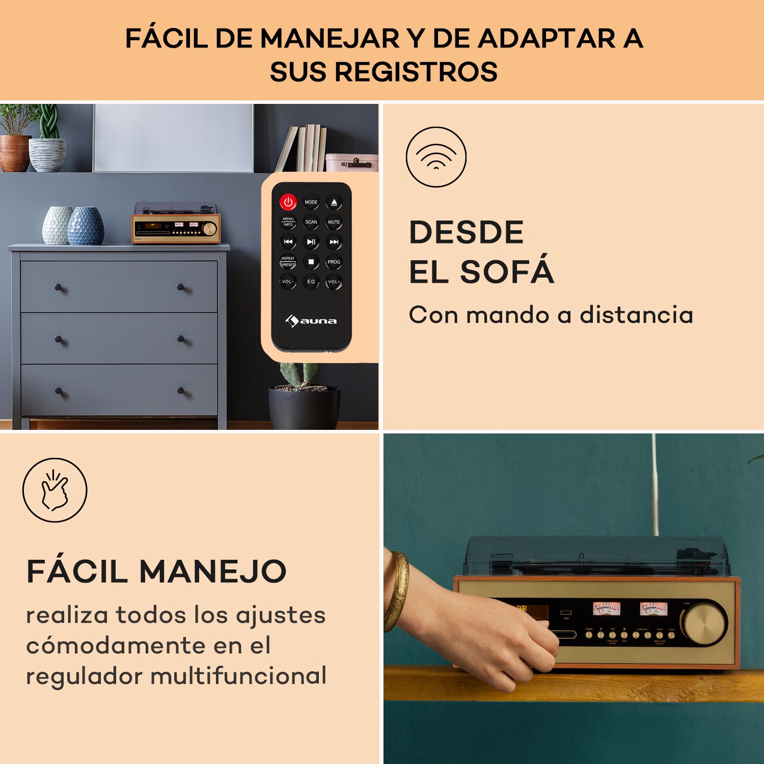 Oxford SE Miniequipo estéreo DAB+/FM BT Vinilos CD AUX