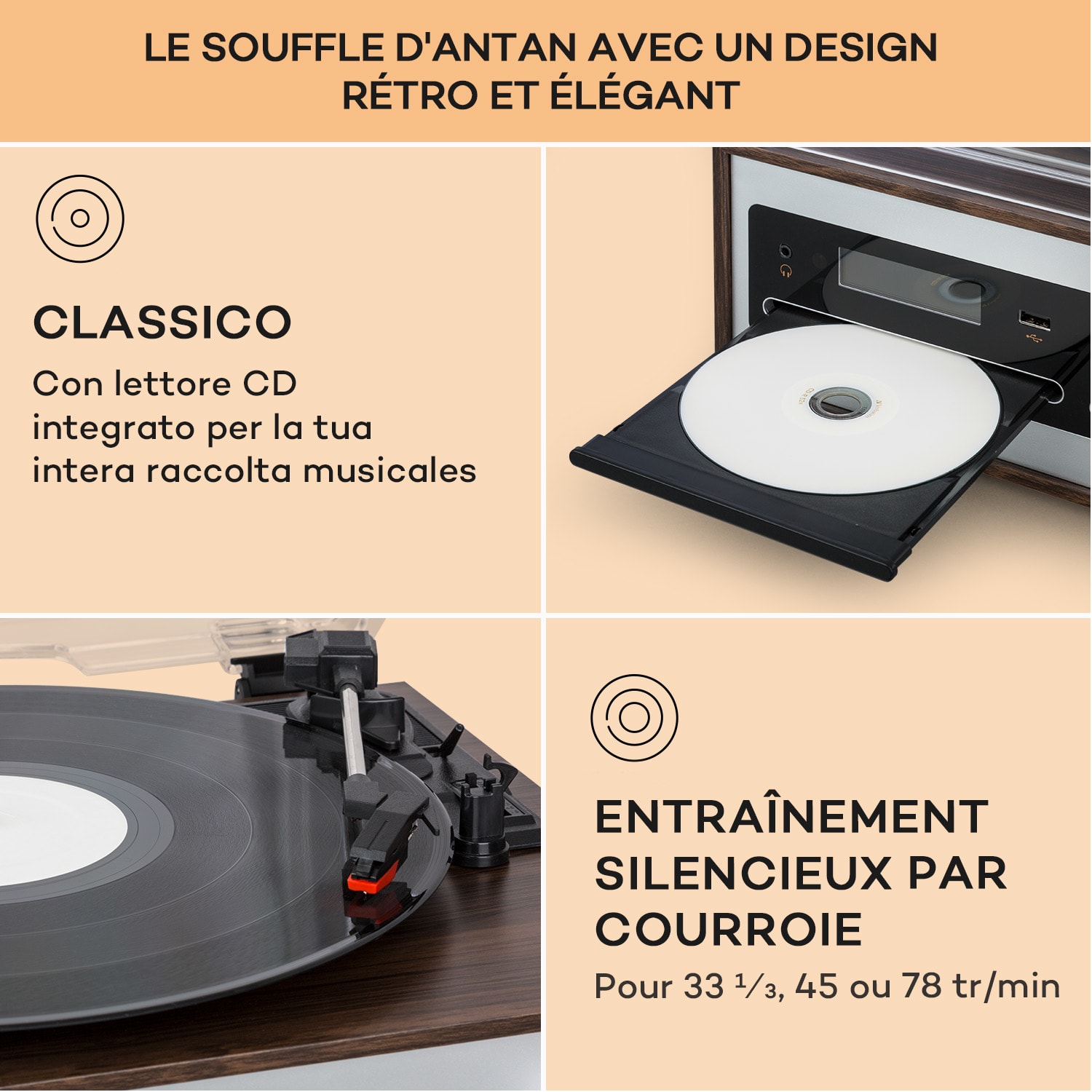 Oxford SE mini stereo DAB+/FM BT-functie vinyl CD AUX-IN