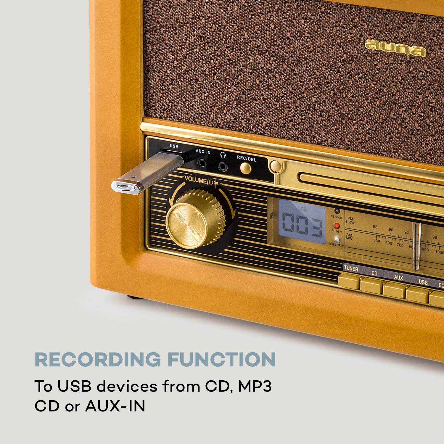 Belle Epoque 1906 Retro Stereo Systém CD FM USB MP3 REC AUX