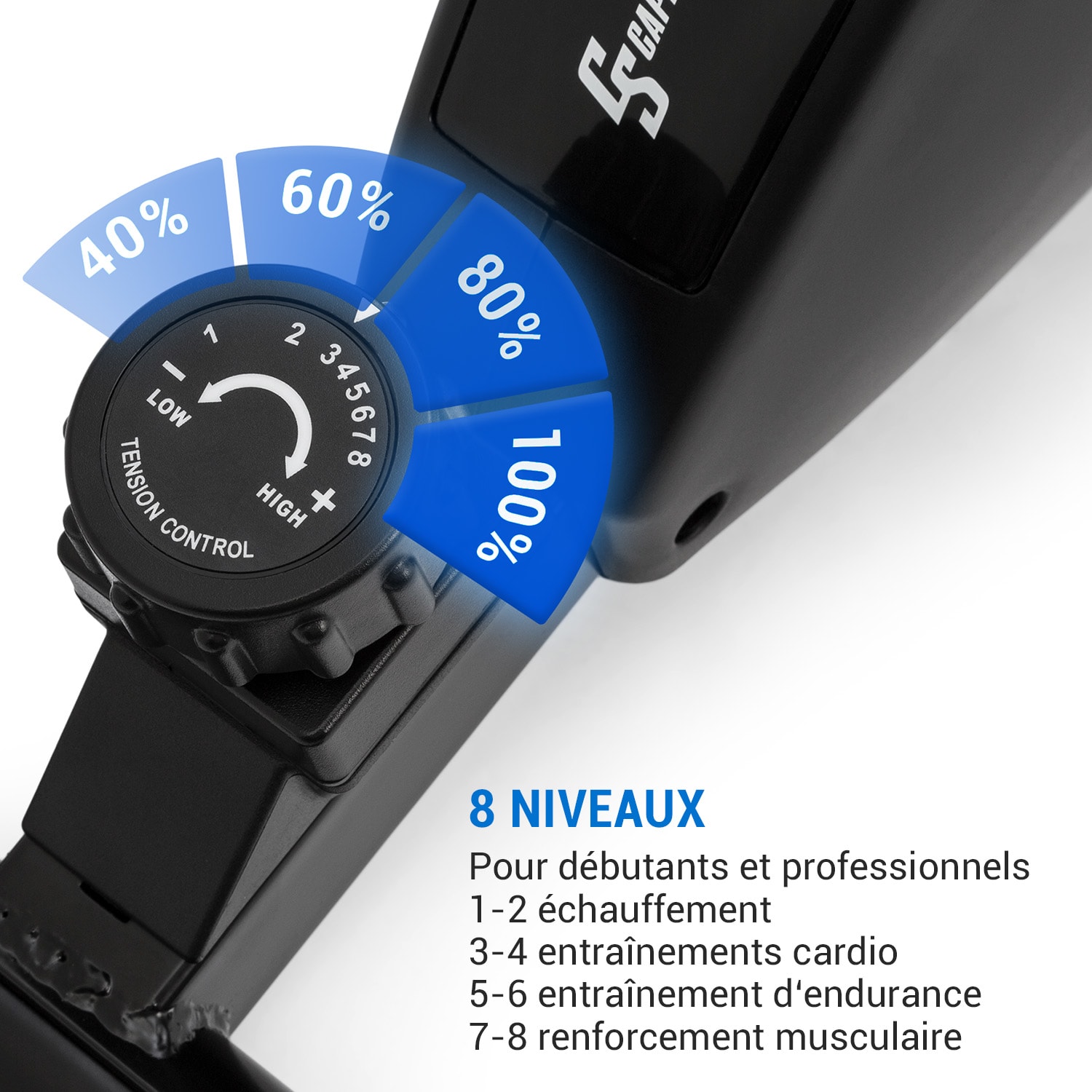 Crius Bluetooth Mini Résistance à 8 niveaux pour le bureau ou l'ordinateur d'entraînement à domicile  