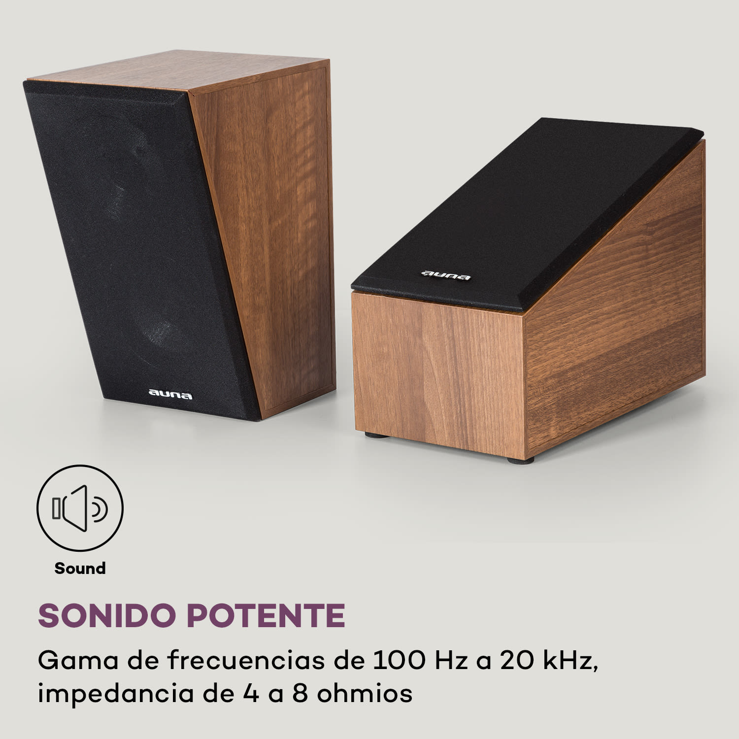 Altavoces pasivos Line 501 Atmos SAT 2 x 60 W RMS Frecuencia 100 Hz - 20 kHz, 4-8 Ohm Nuez