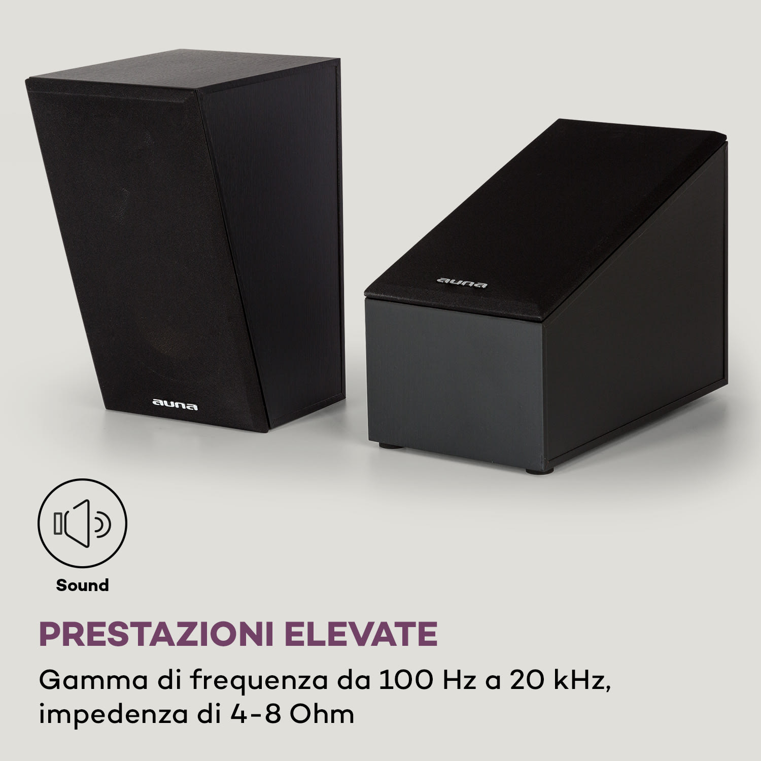 Linie 501 Atmos SAT - Diffusori passivi, 2 x 60 W RMS, frequenza 100 Hz-20 kHz, 4-8 Ohm Nero
