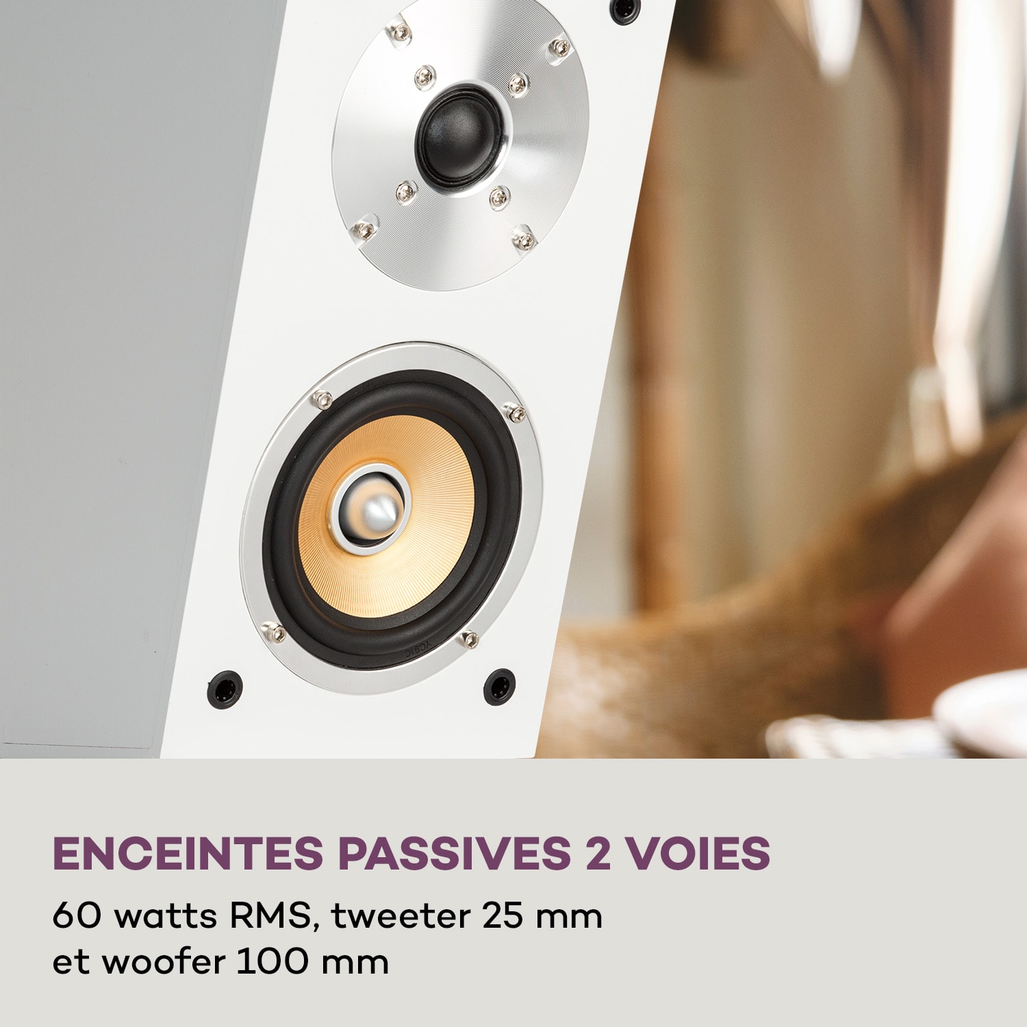 Linie 501 Atmos SAT passieve luidspreker 2 x 60 W RMS frequentie 100 Hz - 20 kHz, 4-8 Ohm Wit