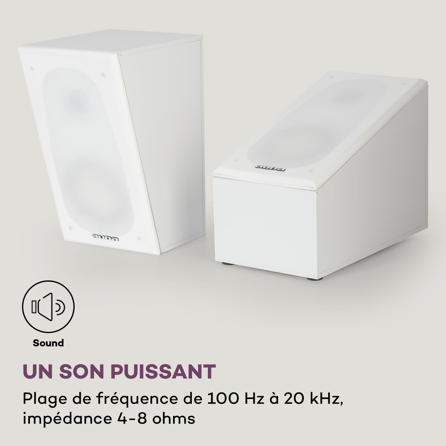 Linie 501 Atmos SAT passieve luidspreker 2 x 60 W RMS frequentie 100 Hz - 20 kHz, 4-8 Ohm Wit