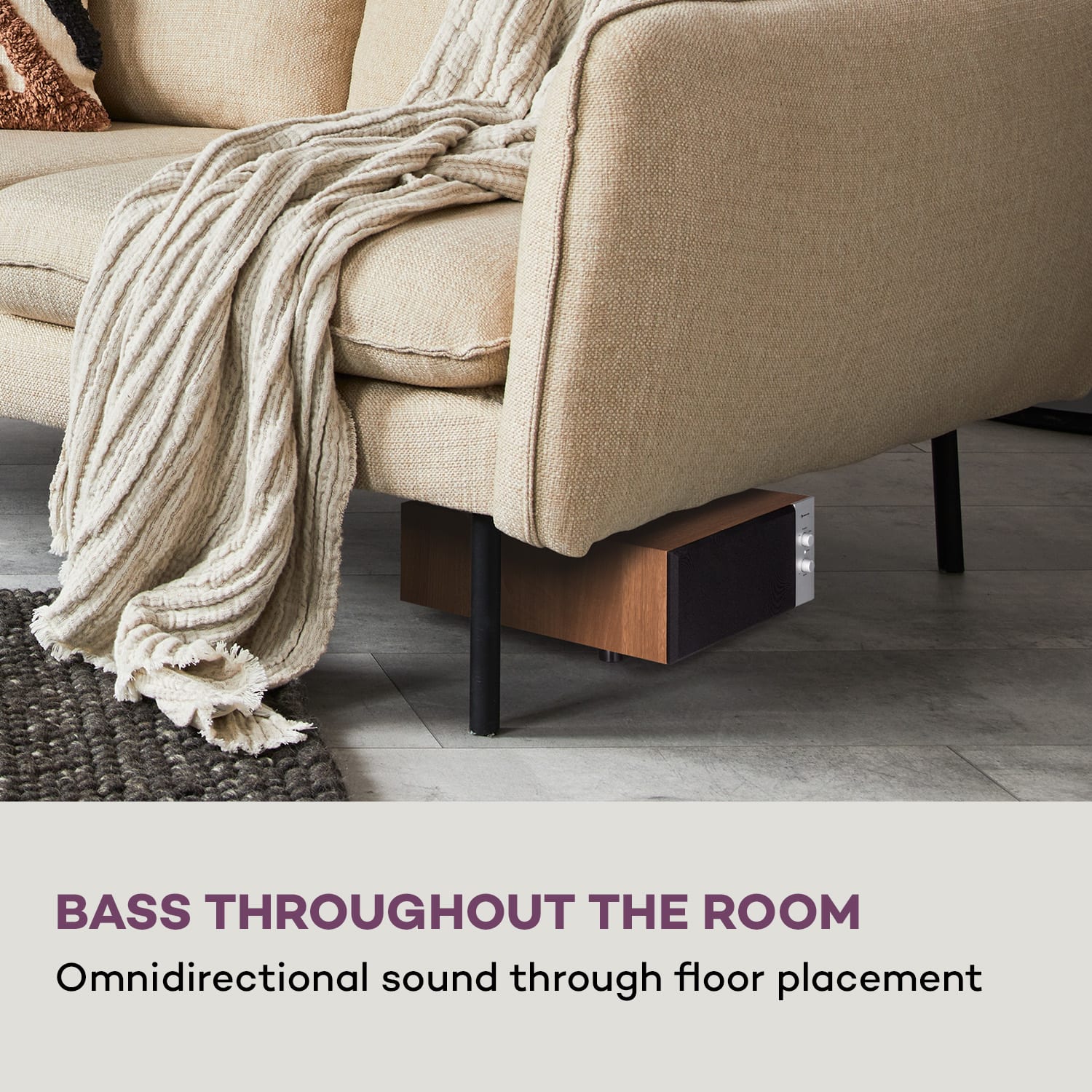 Line 501 Slim, subwoofer, Bass Reflex, pasywny, 80 W RMS, 50 - 100 Hz, 4 Ohm Orzech Włoski