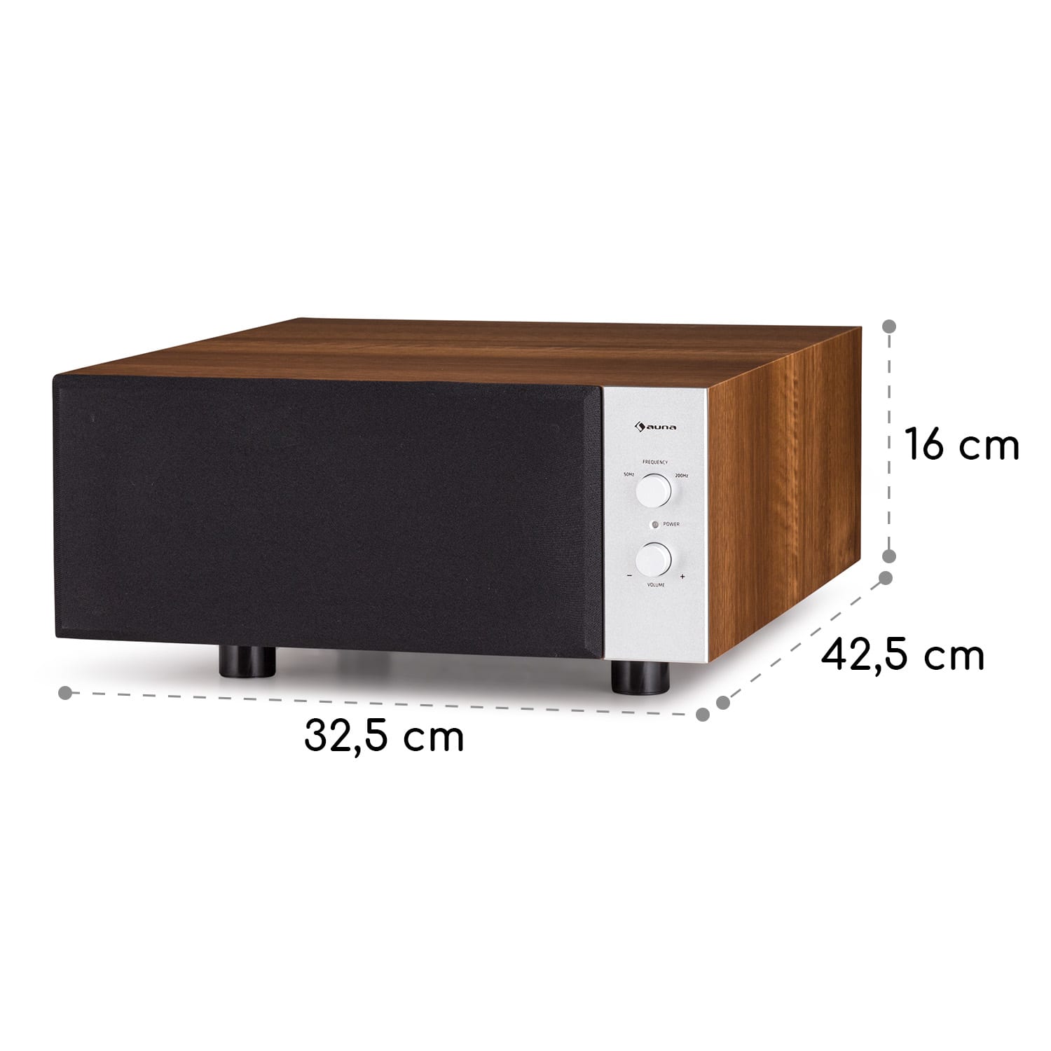 Line 501 Slim, subwoofer, bass reflex, aktívny, 80 W RMS, 50 - 100 Hz, 4 Ohm Orech