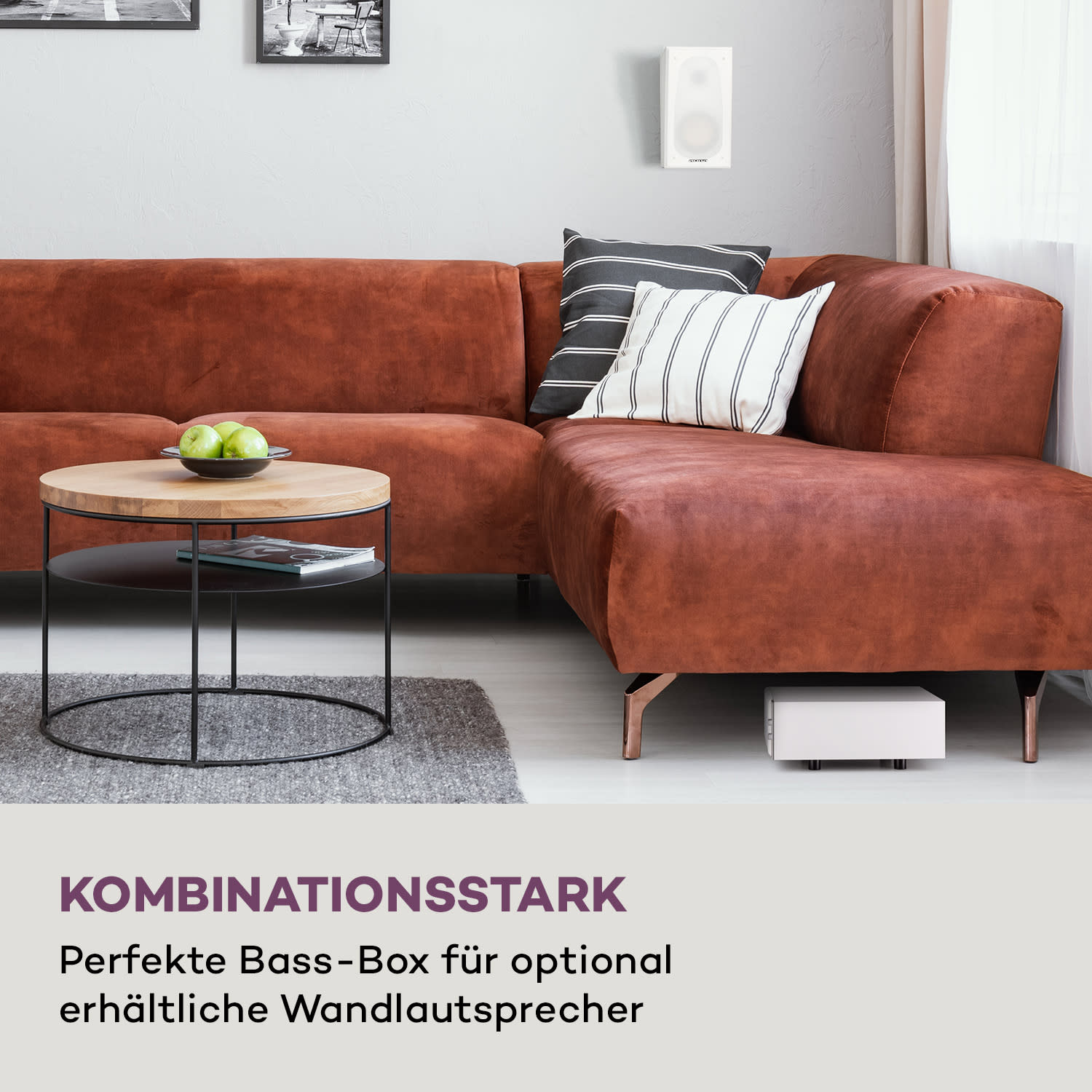 Linie 501 Slim Subwoofer Bass Reflex aktiv 60 W RMS 50 - 100 Hz 4 Ohm Weiß