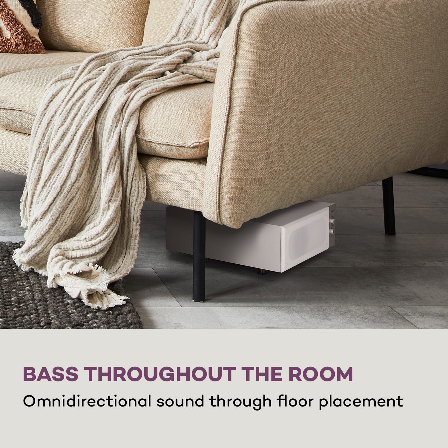 Line 501 Slim, subwoofer, bass reflex, aktívny, 80 W RMS, 50 - 100 Hz, 4 Ohm Biela