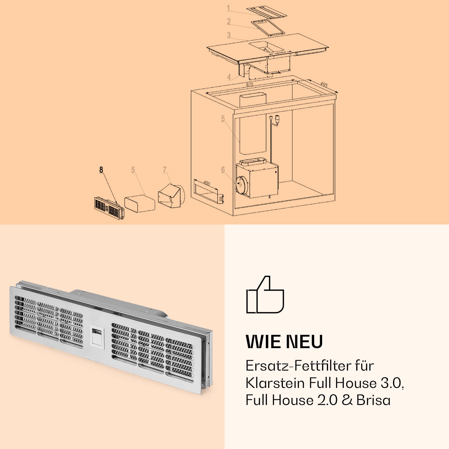 Fettfilter für Dunstabzugshaube, Full-House, Chef-Fusion, Brisa 