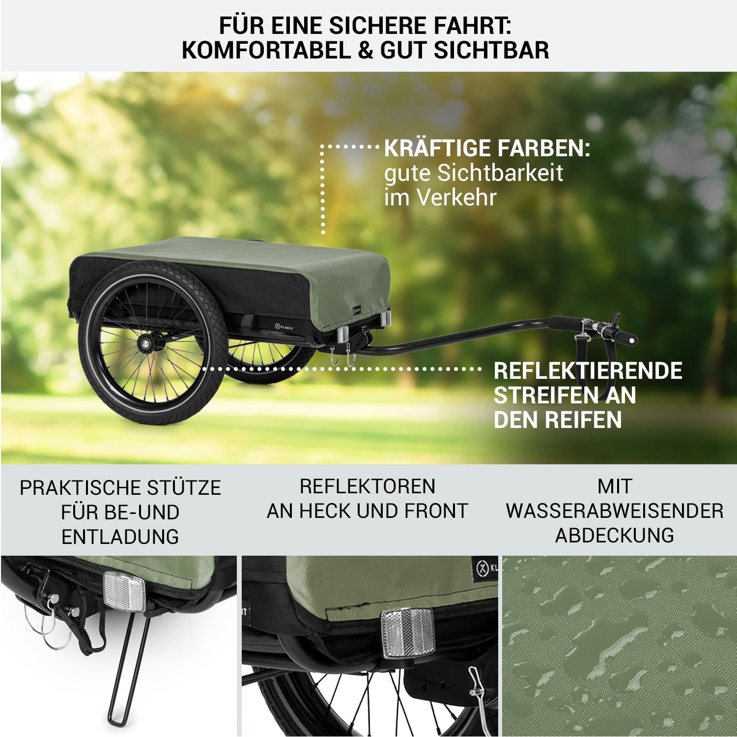 Companion Lastenanhänger 40kg / 50Ltr Fahrradanhänger Handwagen 16" Stahlrahmen schwarz/blau 