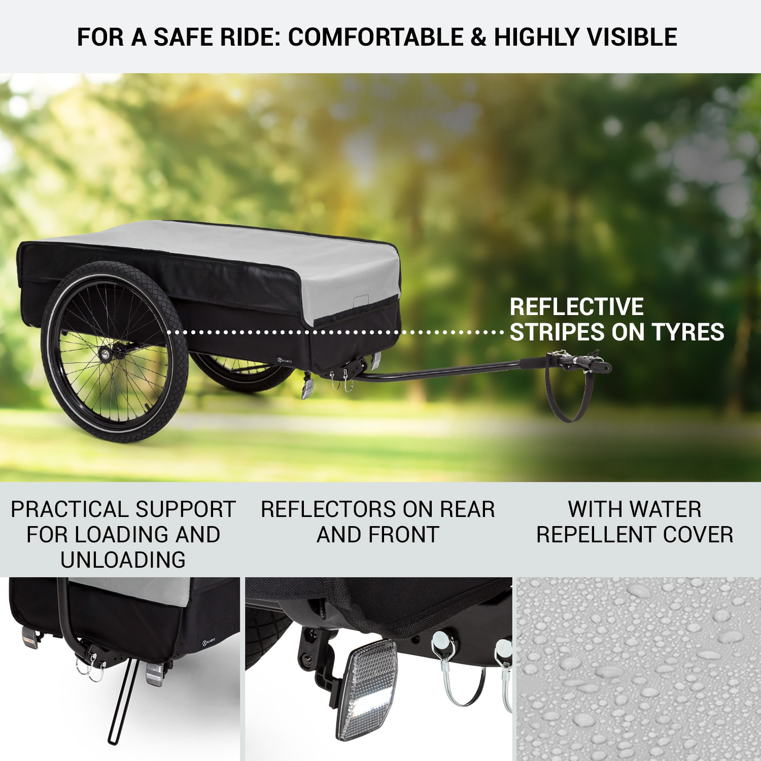 Companion, utánfutó, L, 40 kg/50 liter, kerékpár utánfutó, kocsi, 16 nagy | Galamb szürke