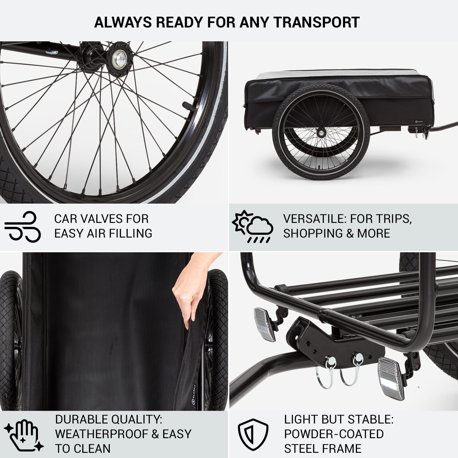 Companion, utánfutó, L, 40 kg/50 liter, kerékpár utánfutó, kocsi, 16 nagy | Galamb szürke