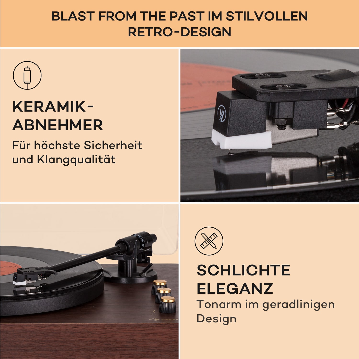 TT-Play Prime Plattenspieler Stereo Riemenantrieb 33 1/3 & 45 U/min 