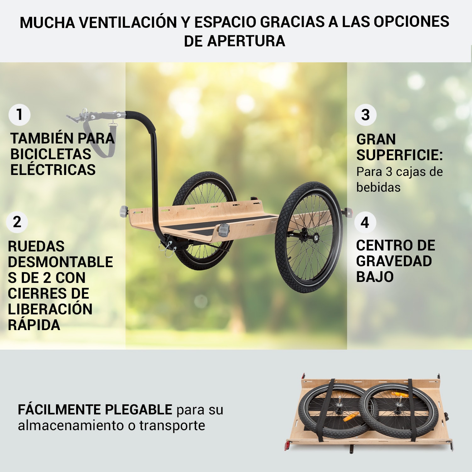 Companion Travel L Remolque de carga 40kg Remolque de bicicleta Carretilla Ruedas 16" L | Haya