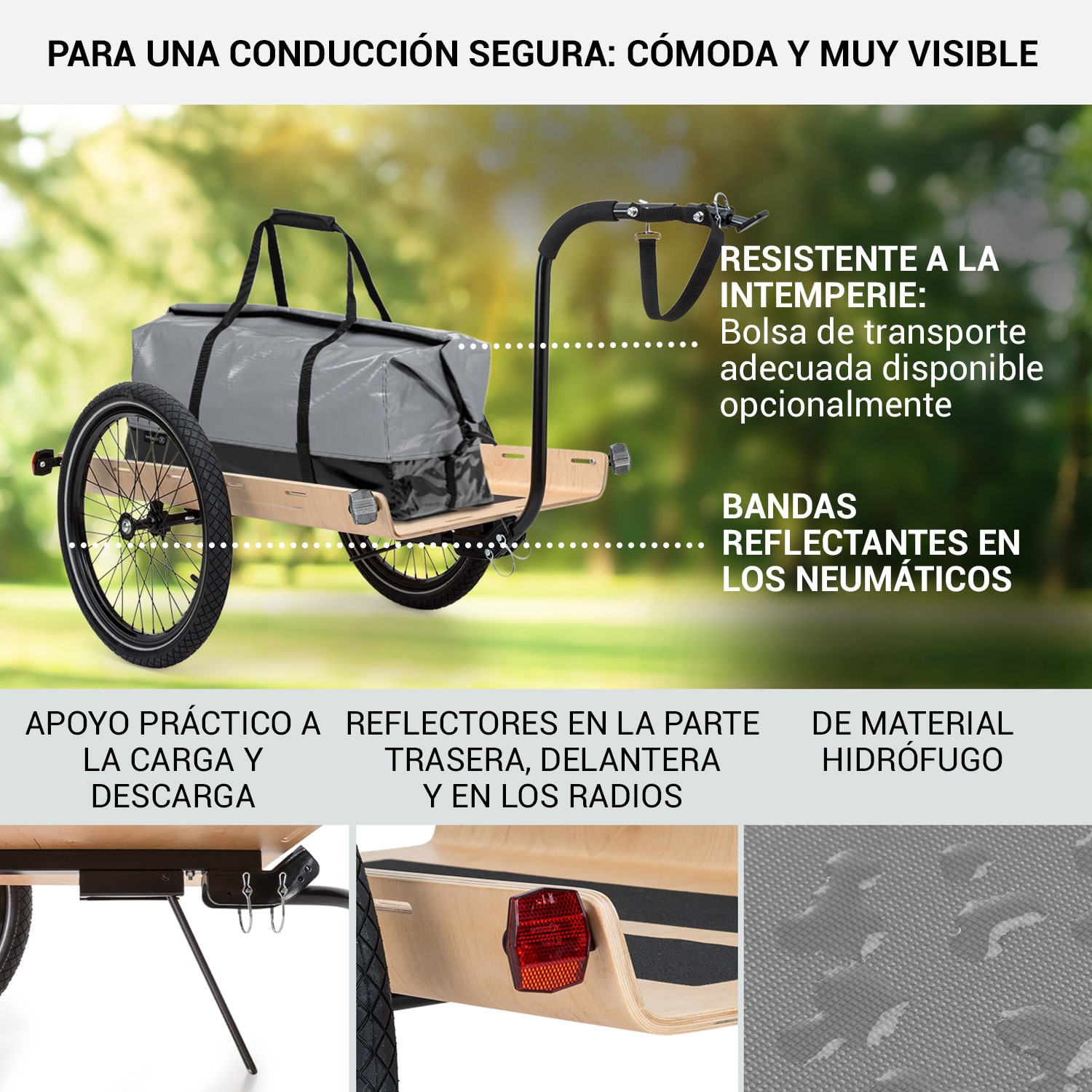 Companion Travel L Remolque de carga 40kg Remolque de bicicleta Carretilla Ruedas 16" L | Haya