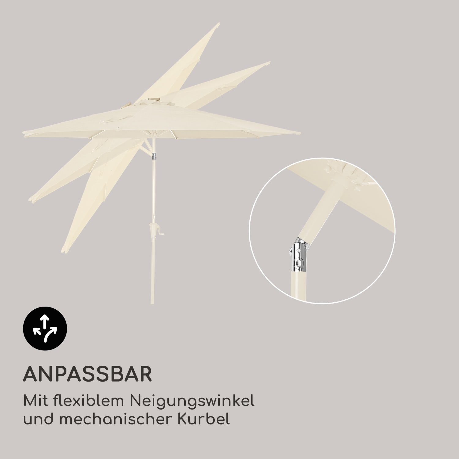 Blumfeldt Calais Sonnenschirm LED Aluminium-Rahmen Polyester-Bespannung UV 50  