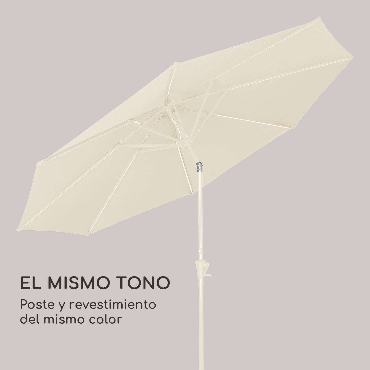 Calais Parasol LED blumfeldt marco de aluminio cubierta de poliéster UV 50  Marfil