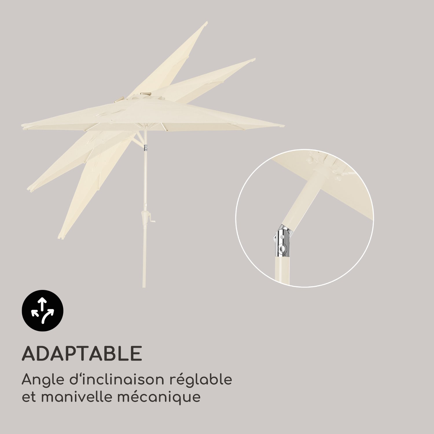 Parasol Blumfeldt Calais LED cadre aluminium toile polyester UV 50  