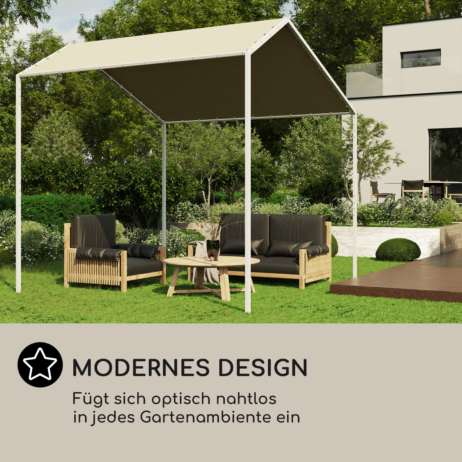 blumfeldt La Rochelle Gazebo Schrägdach UV 50+ Aluminium Polyester