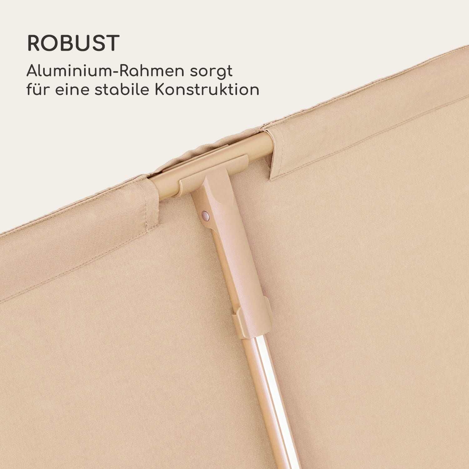 blumfeldt Bayonne Sonnenschirm 130 x 180 cm Polyester UV 50 Solar LED  Helles Taupe