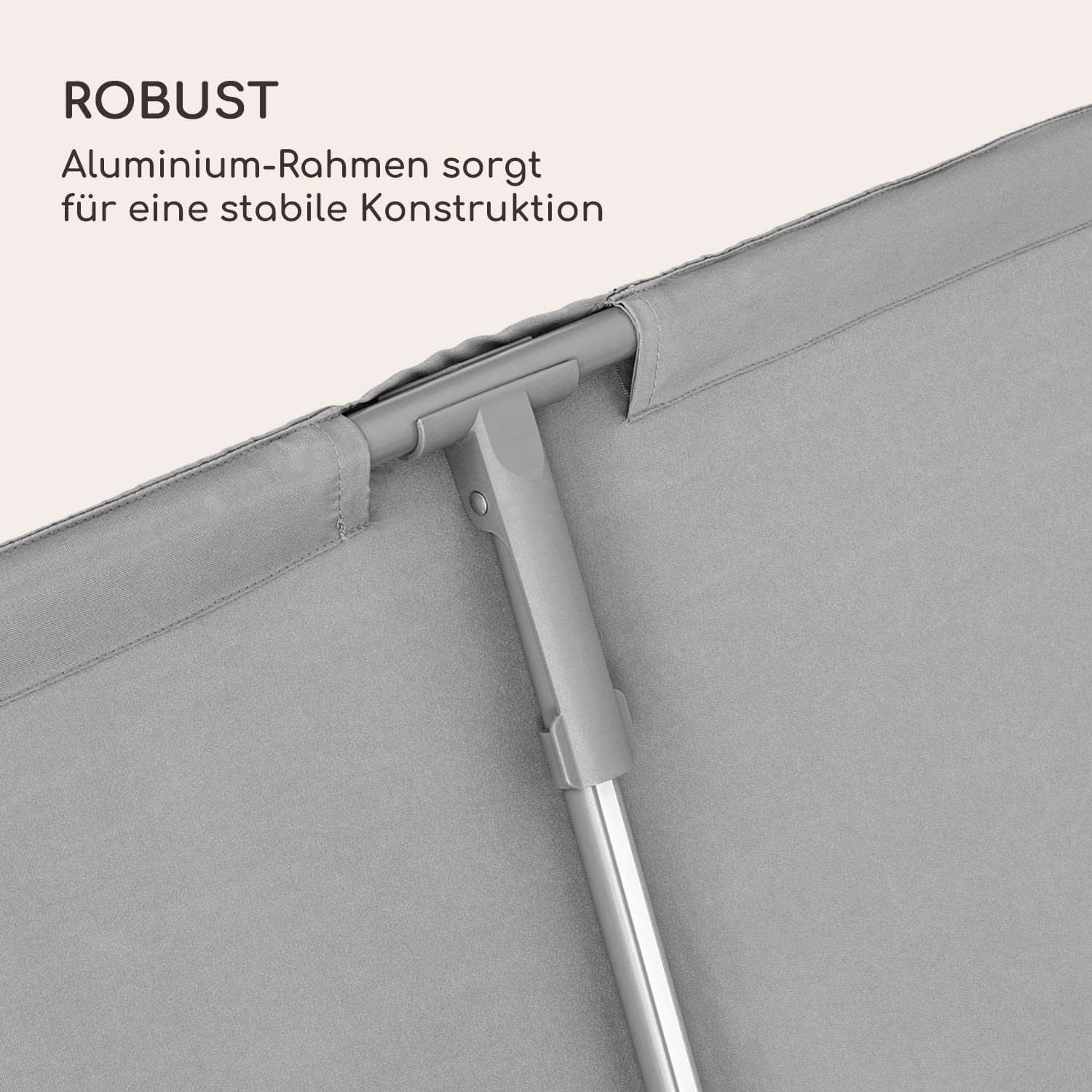 blumfeldt Bayonne Sonnenschirm 130 x 180 cm Polyester UV 50 Solar LED  Dunkelgrau